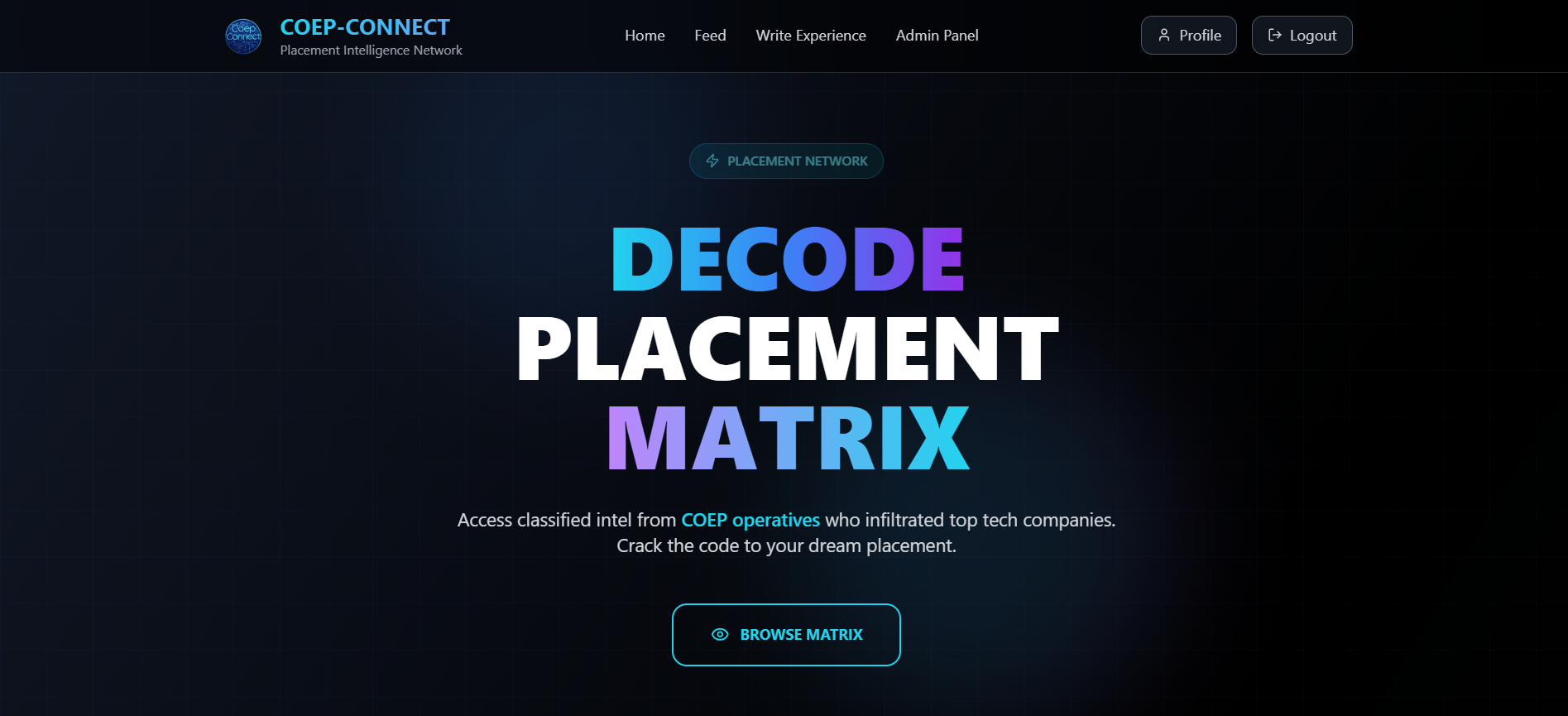 Coep-Placement-Matrix  Mern App